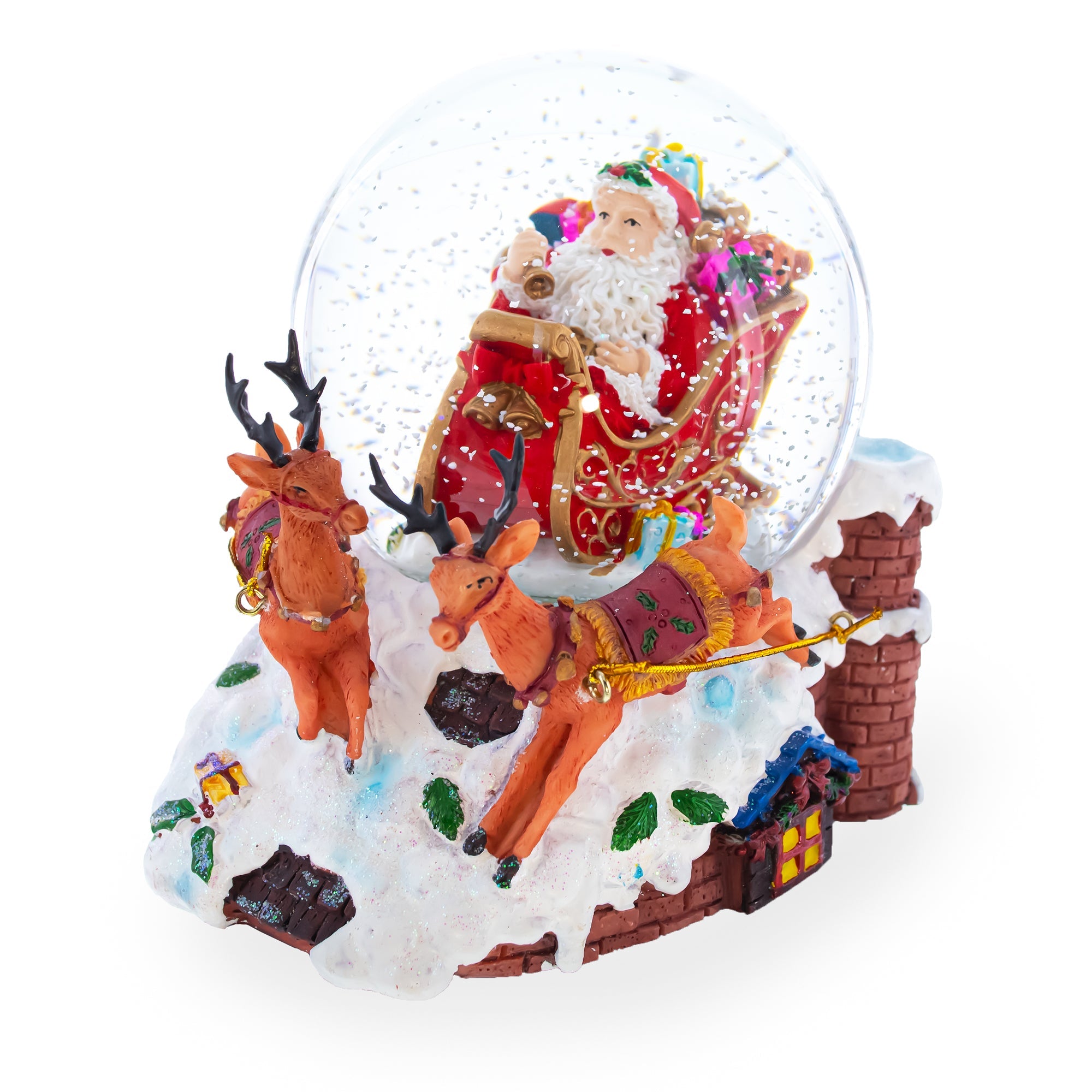 Santa's Gift Delivery Melody: Musical Christmas Water Snow Globe