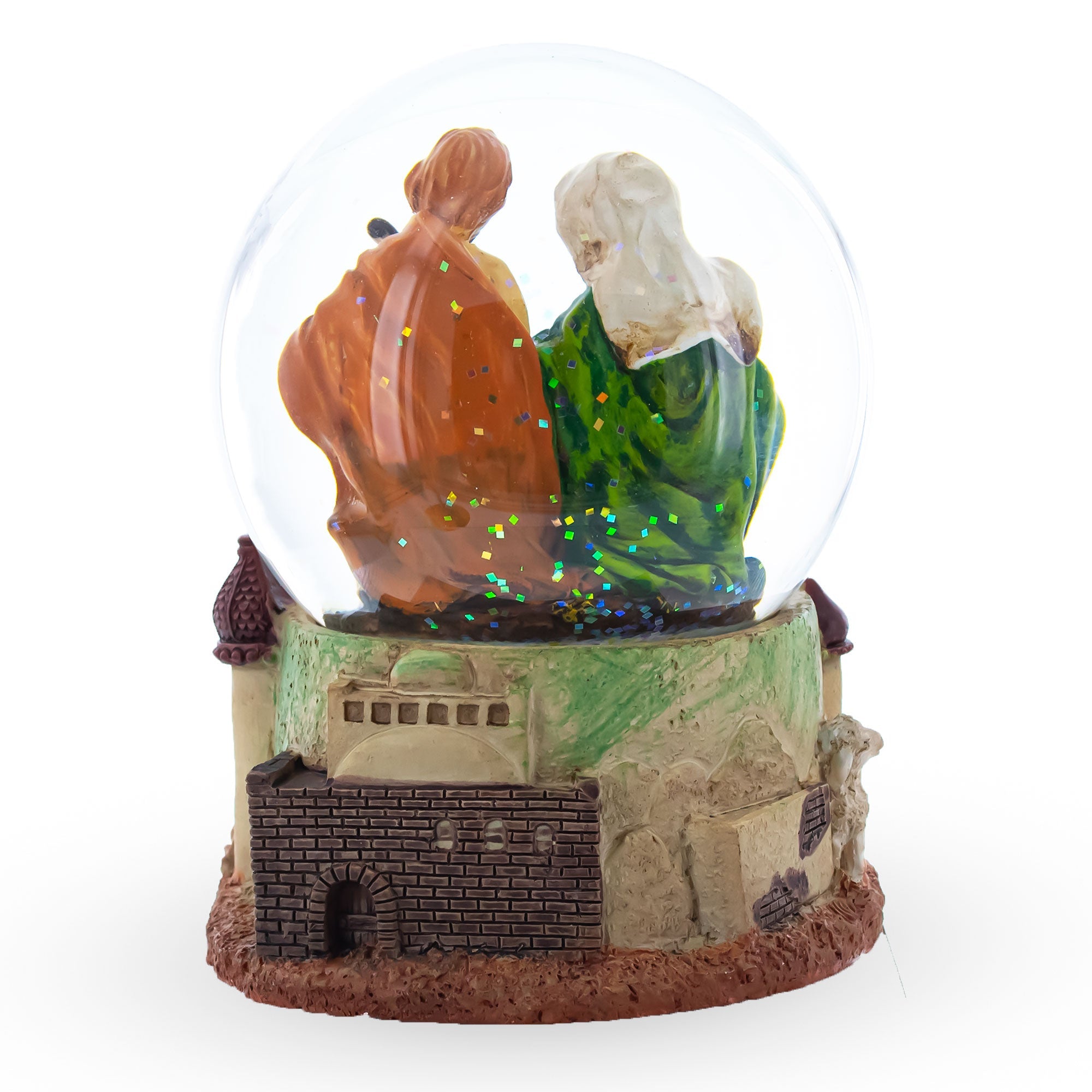 Divine Guardian: Musical Water Snow Globe Featuring Nativity Scene And Angel