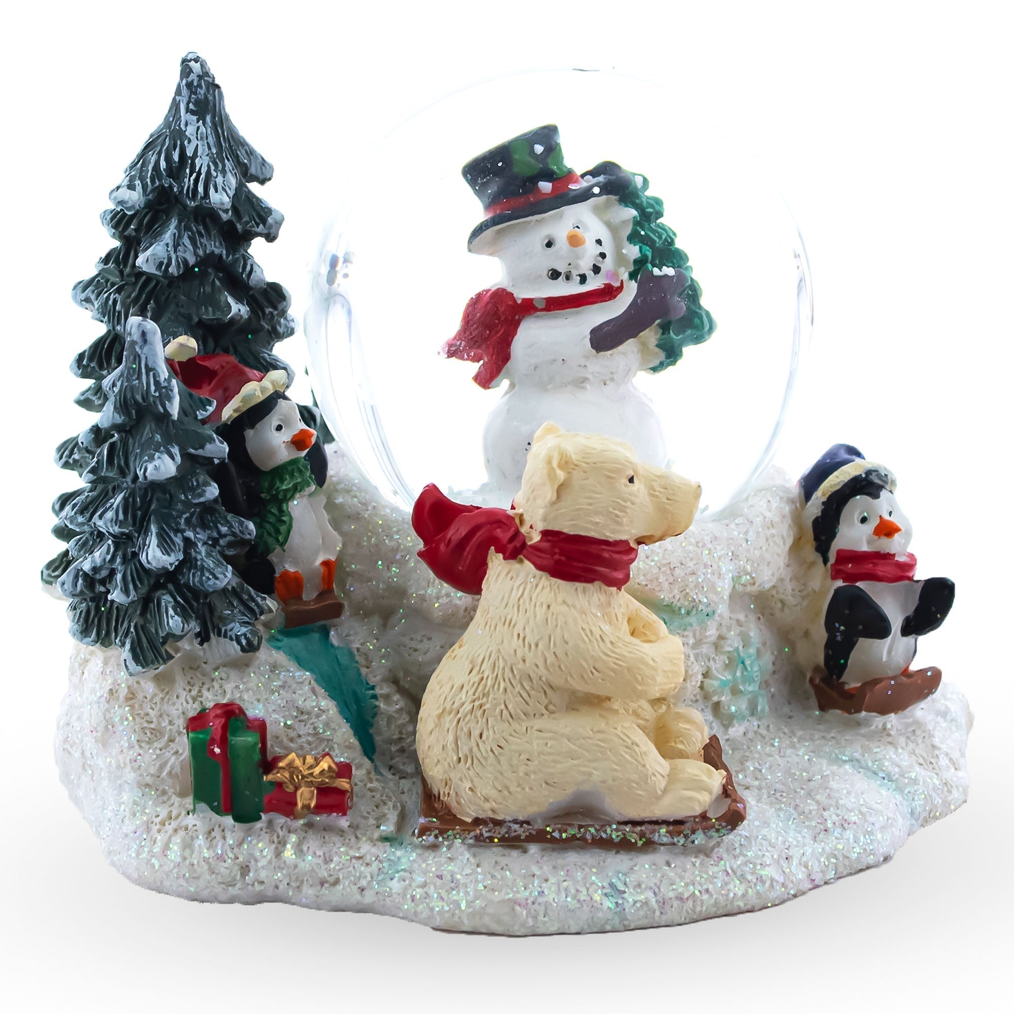 Arctic Animals Mini Water Snow Globe: Snowman, Polar Bear And Penguins