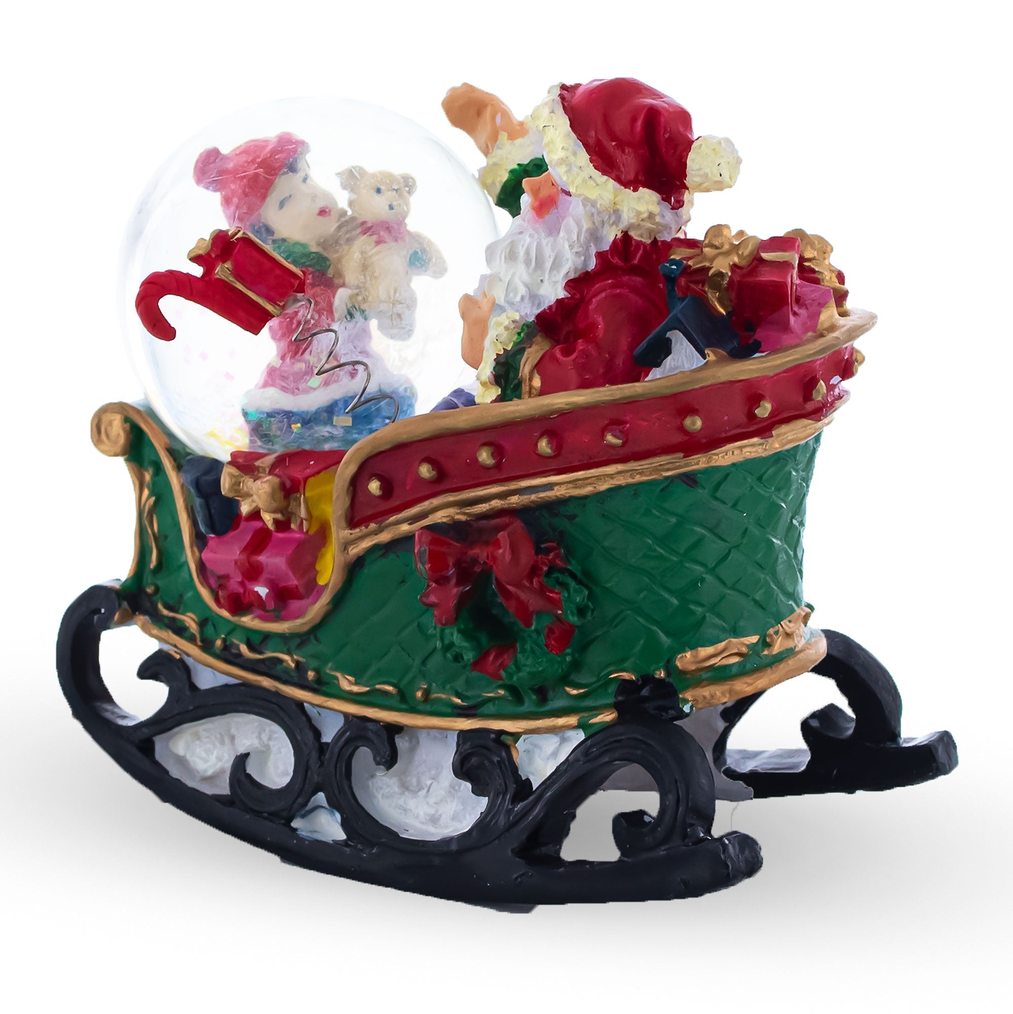 Santa's Joyful Sleigh Ride: Miniature Snow Water Globe