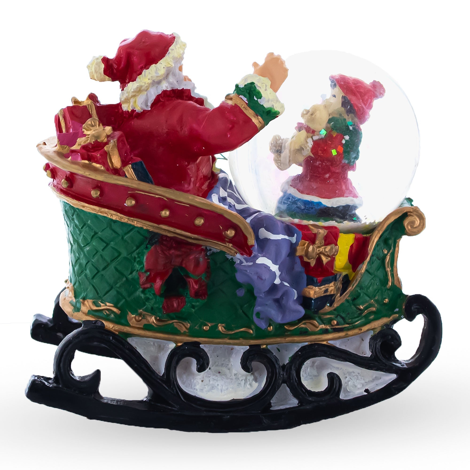 Santa's Joyful Sleigh Ride: Miniature Snow Water Globe