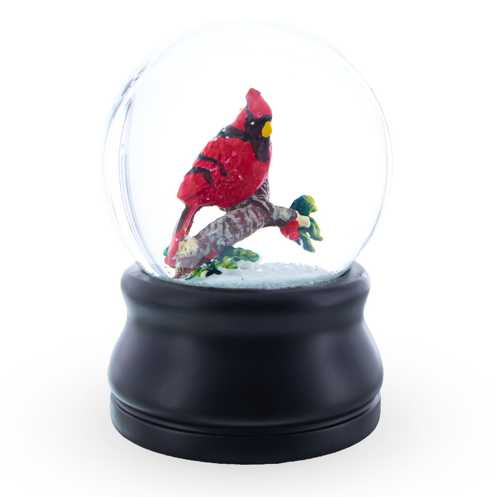 Melodic Red Cardinal Serenade: Musical Water Snow Globe With Tree Branch