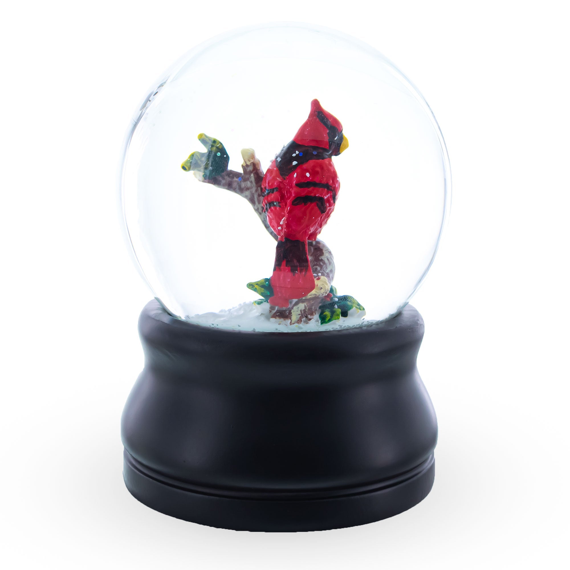 Melodic Red Cardinal Serenade: Musical Water Snow Globe With Tree Branch