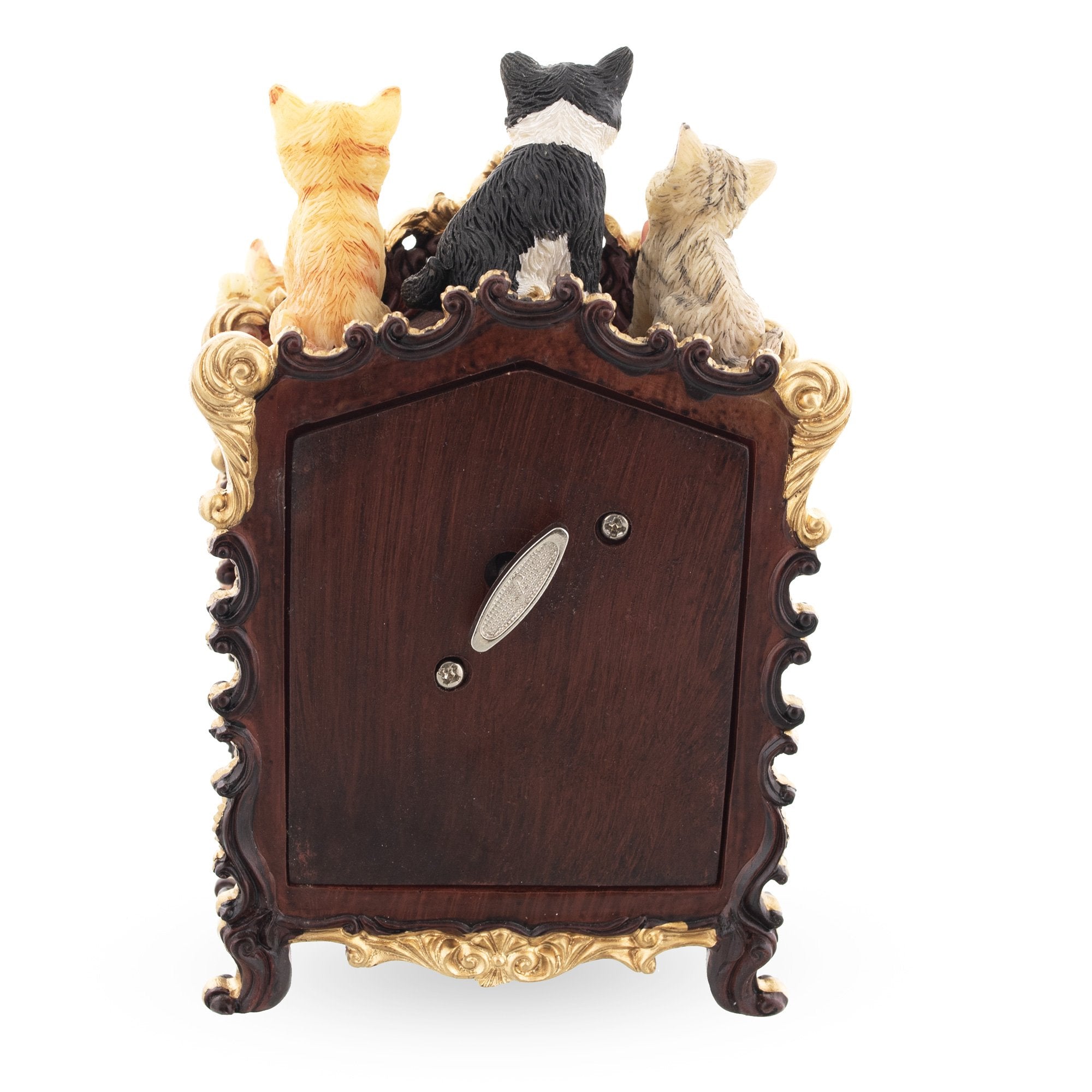 Whimsical Cat Clock Concert: Animated Musical Figurine With Playful Felines