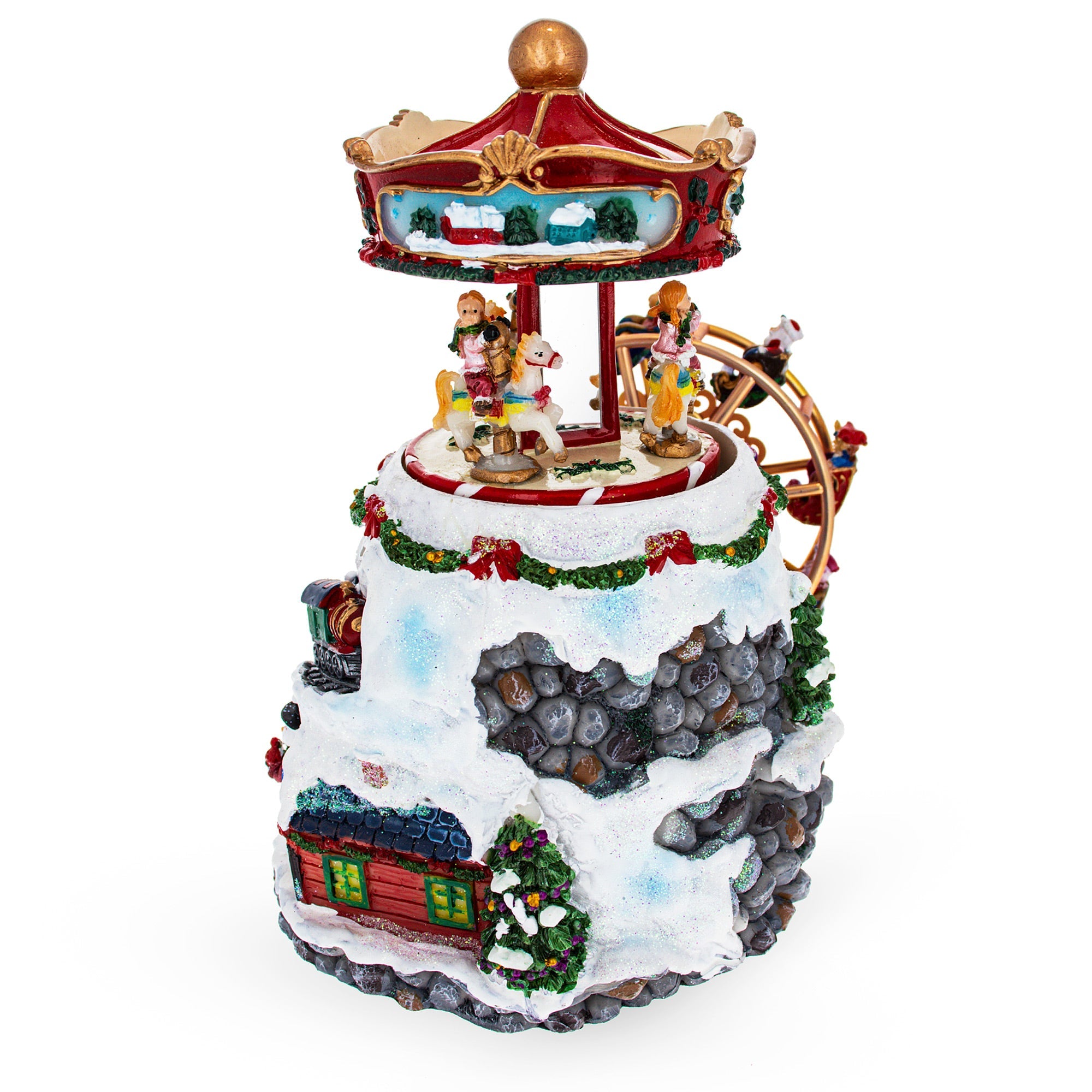 Whirling Ferris Wheel Village: Musical Christmas Figurine With Rotating Motion