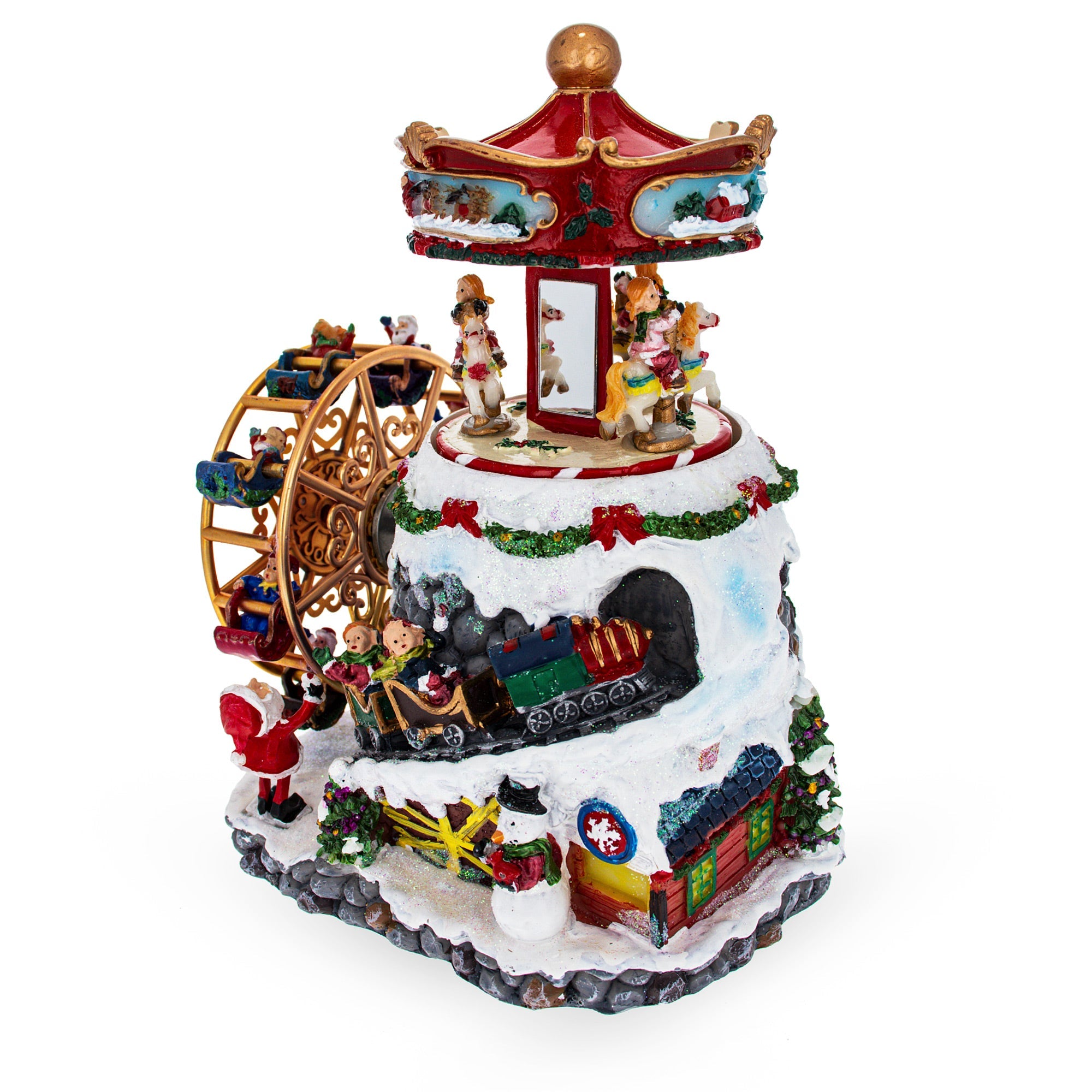 Whirling Ferris Wheel Village: Musical Christmas Figurine With Rotating Motion