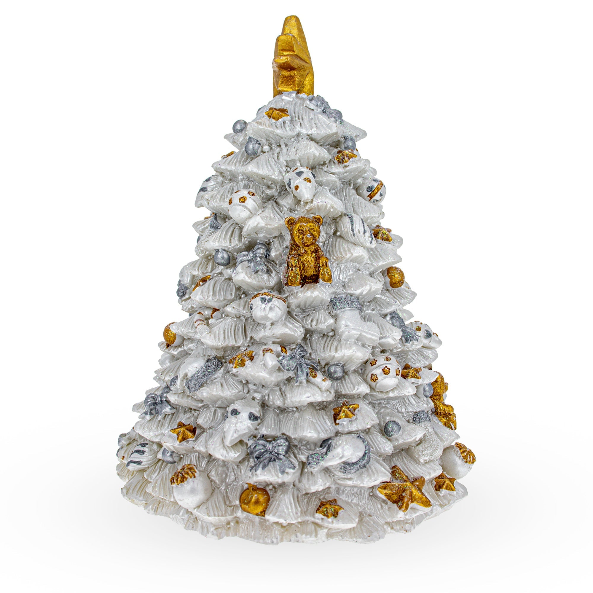 Whirling Winter Wonder: White Christmas Tree Spinning Musical Figurine