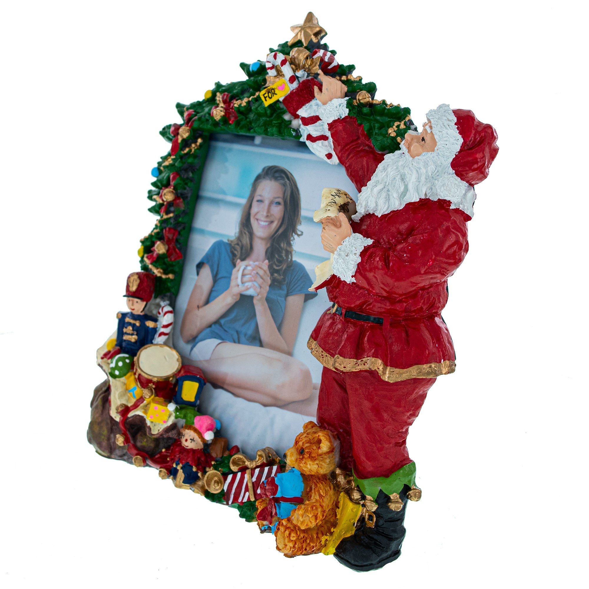 Festive Santa Tree Trim: 10-inch Picture Frame With Christmas Tree Decoration