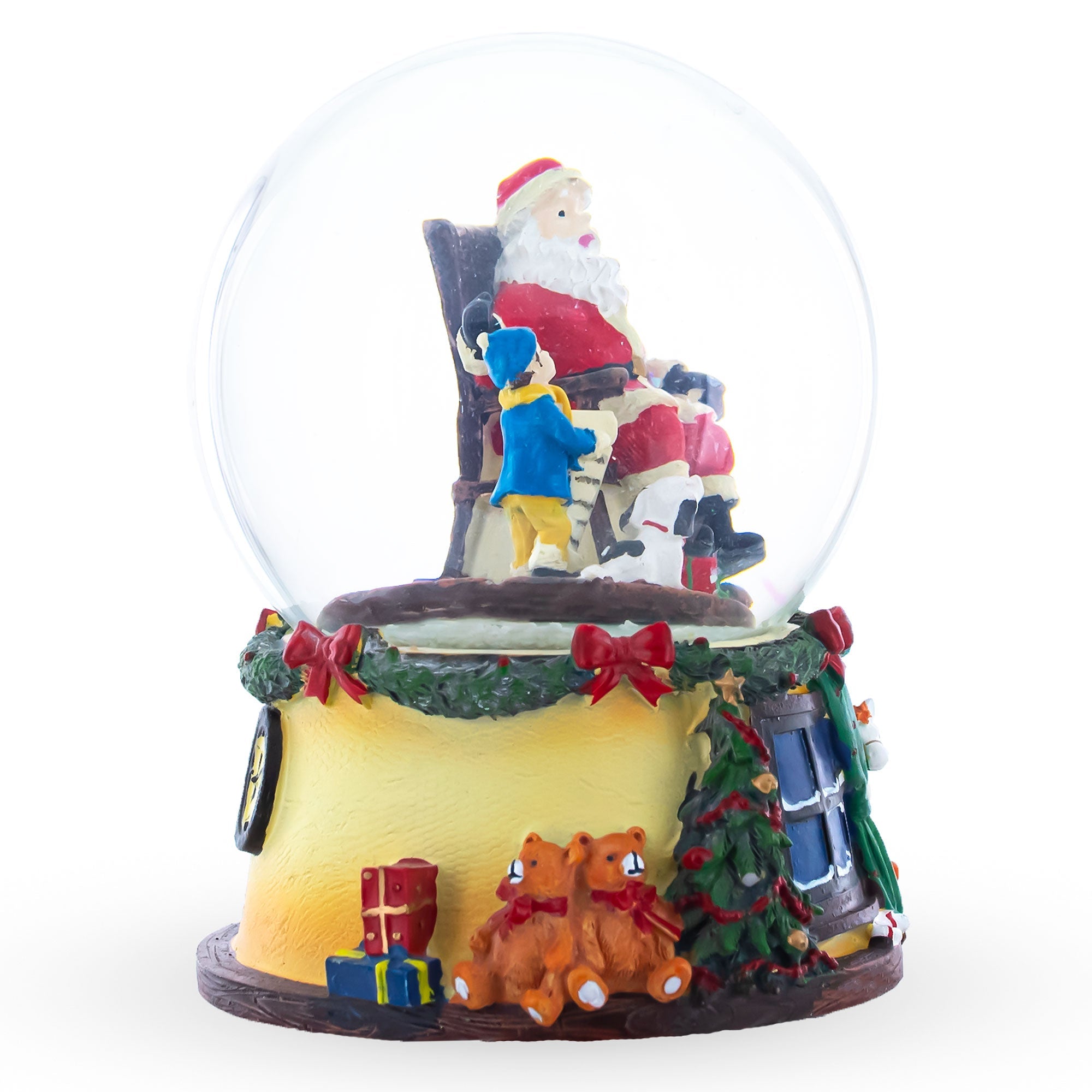 Wishful Moments: Boy And Dog Musical Water Snow Globe With Gift List For Santa