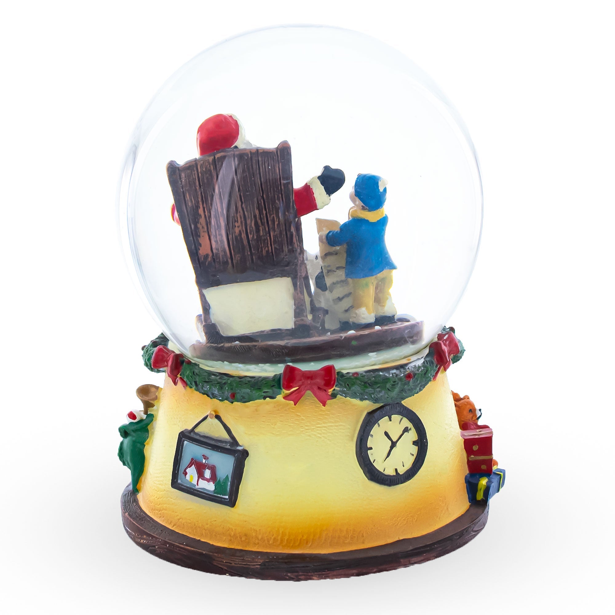 Wishful Moments: Boy And Dog Musical Water Snow Globe With Gift List For Santa