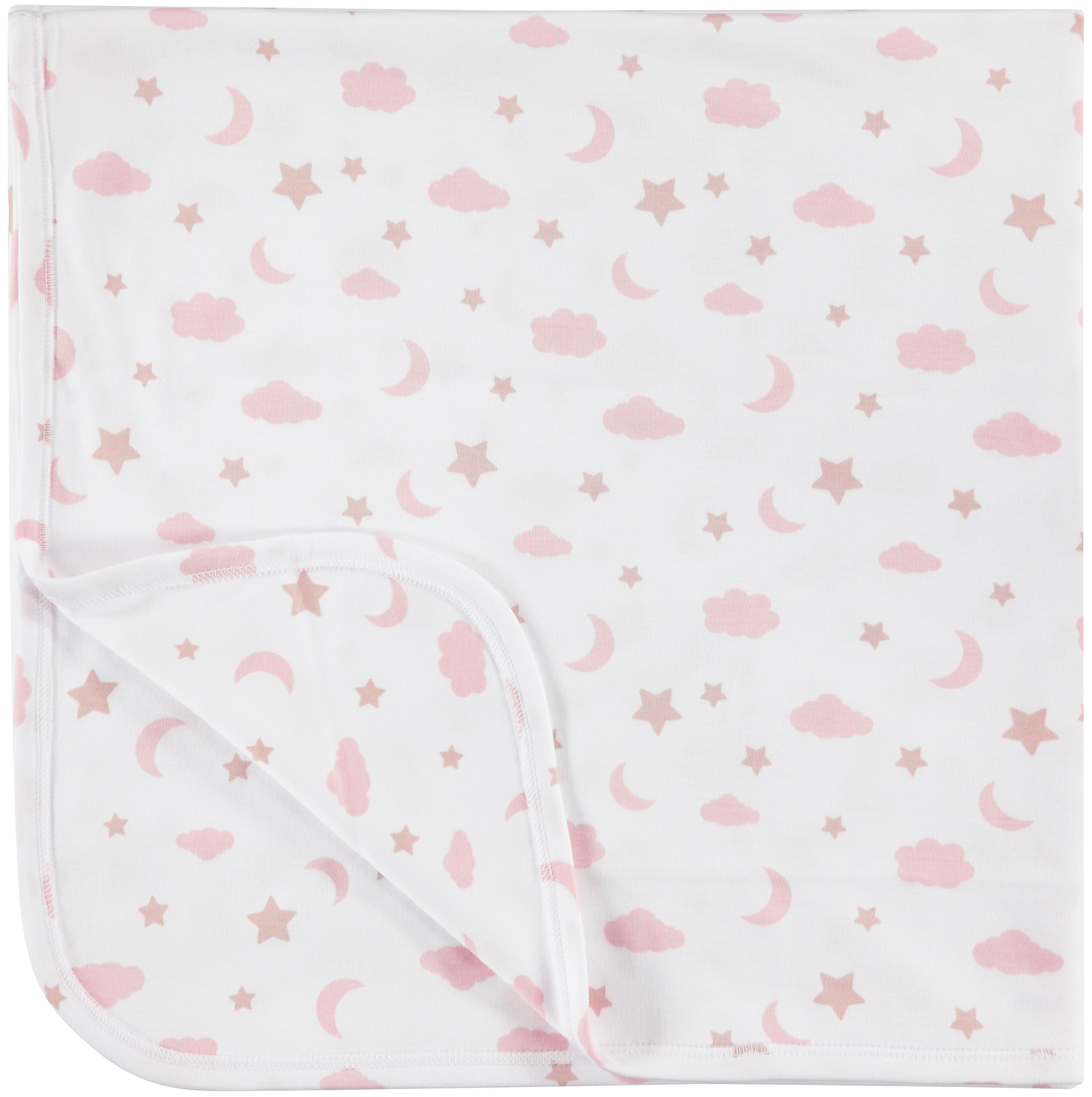 Receiving Blanket - Moon And Stars Pink