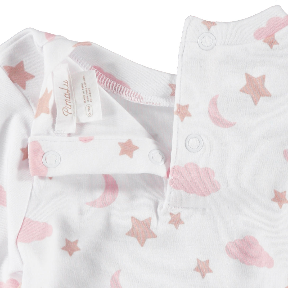 Two Piece Set - Moon And Stars Pink