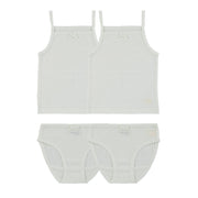 Pointelle White, Girl  (2 Sets)