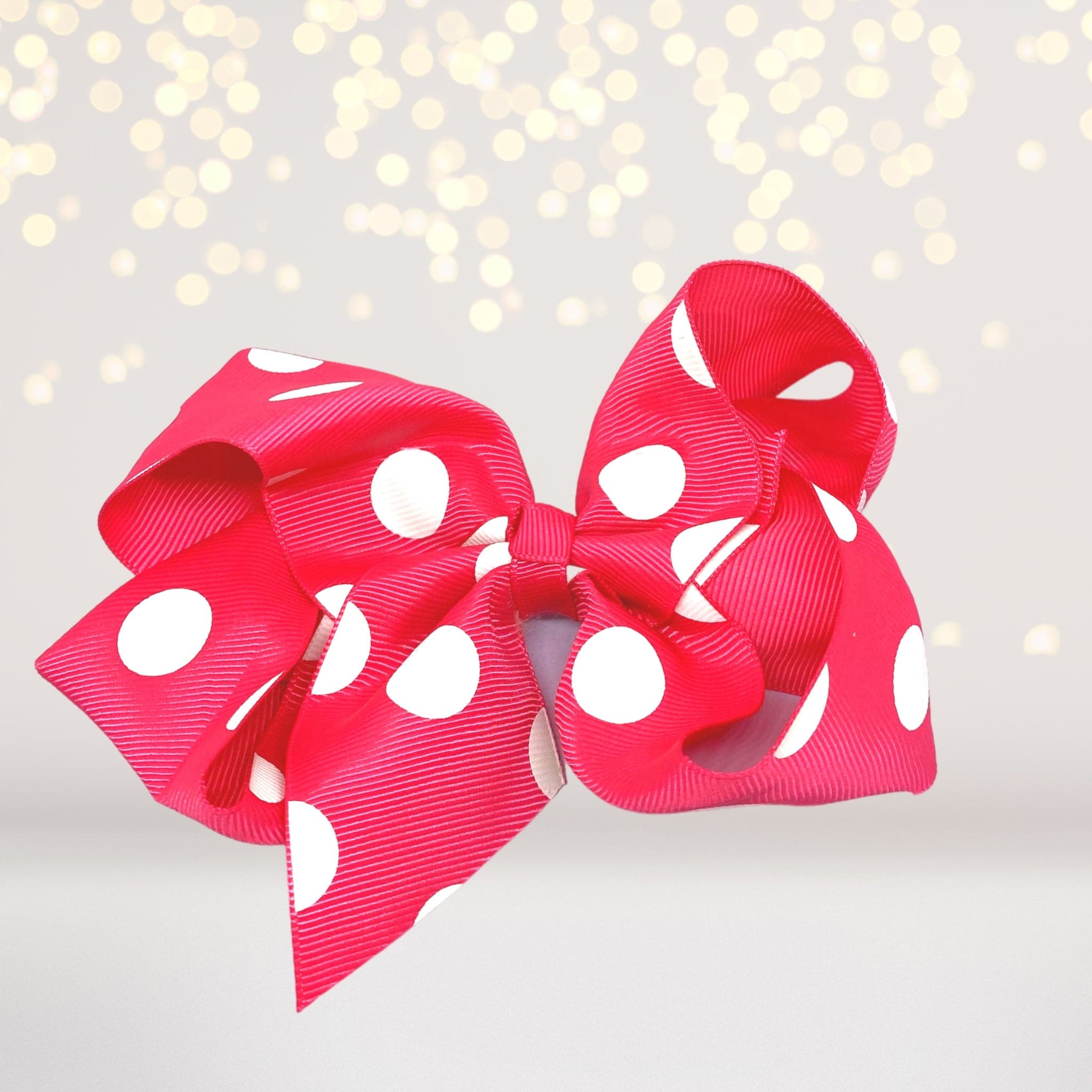 Polka Dot Hair Bow, 5 Inch Grosgrain Polka Dot Hair Bow For Girls