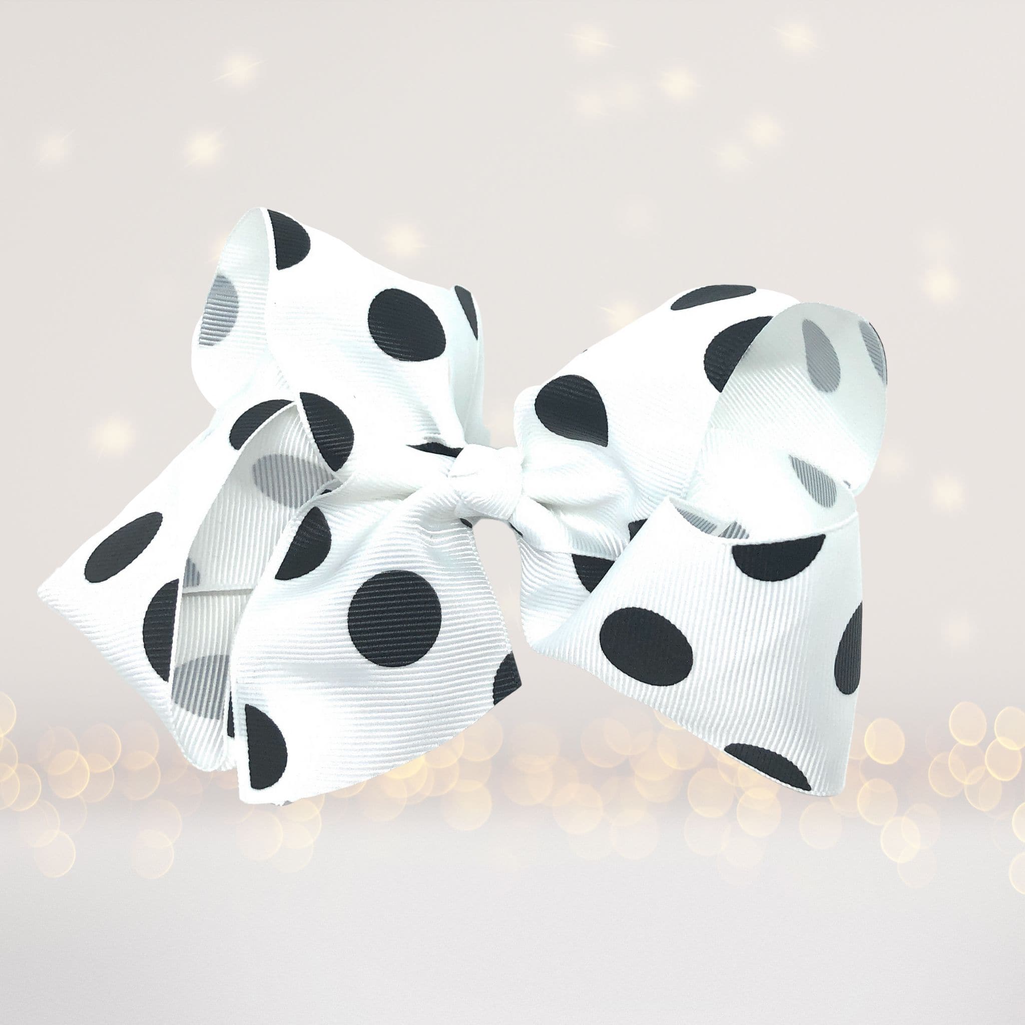 Polka Dot Hair Bow, 5 Inch Grosgrain Polka Dot Hair Bow For Girls