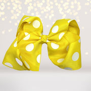Polka Dot Hair Bow, 5 Inch Grosgrain Polka Dot Hair Bow For Girls