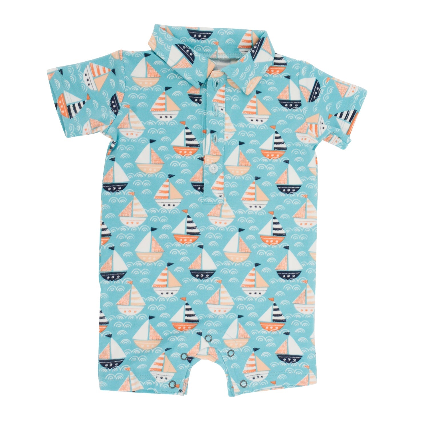 Polo Romper - Boats