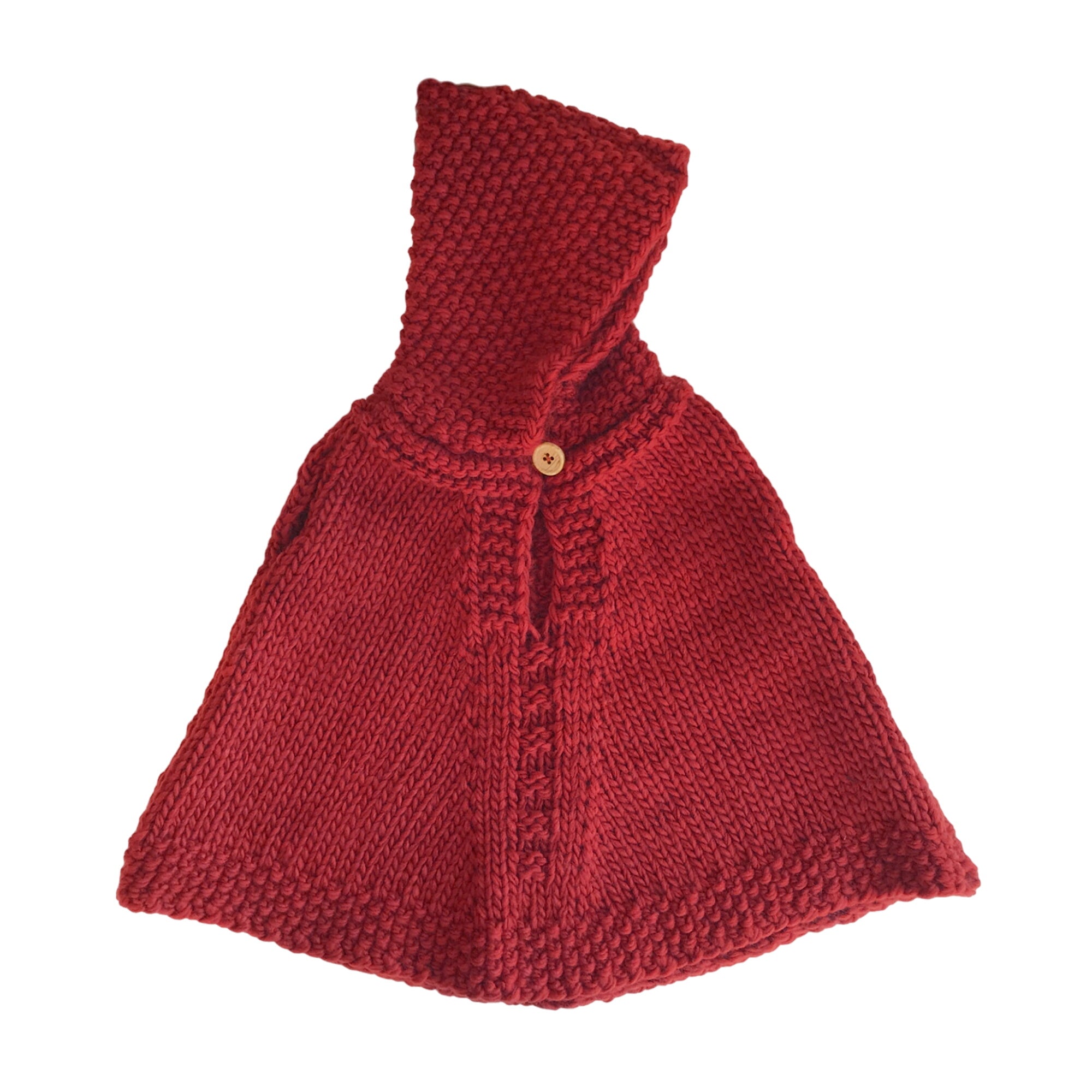 Poncho With Hood, Red