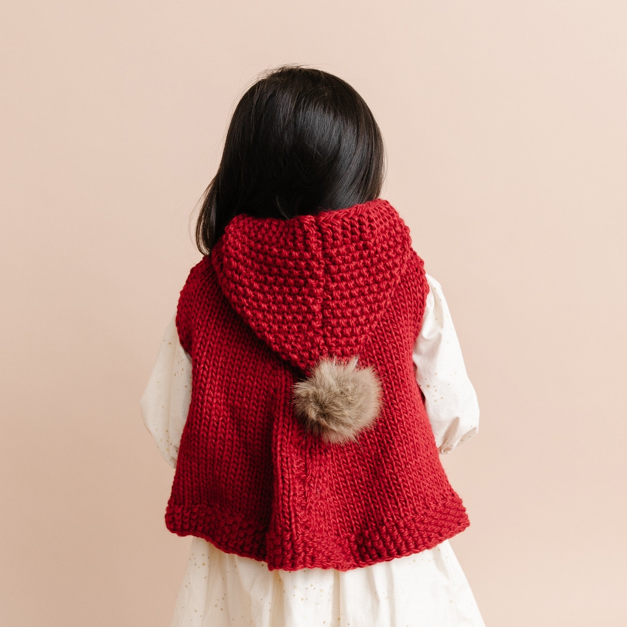 Poncho With Hood, Red