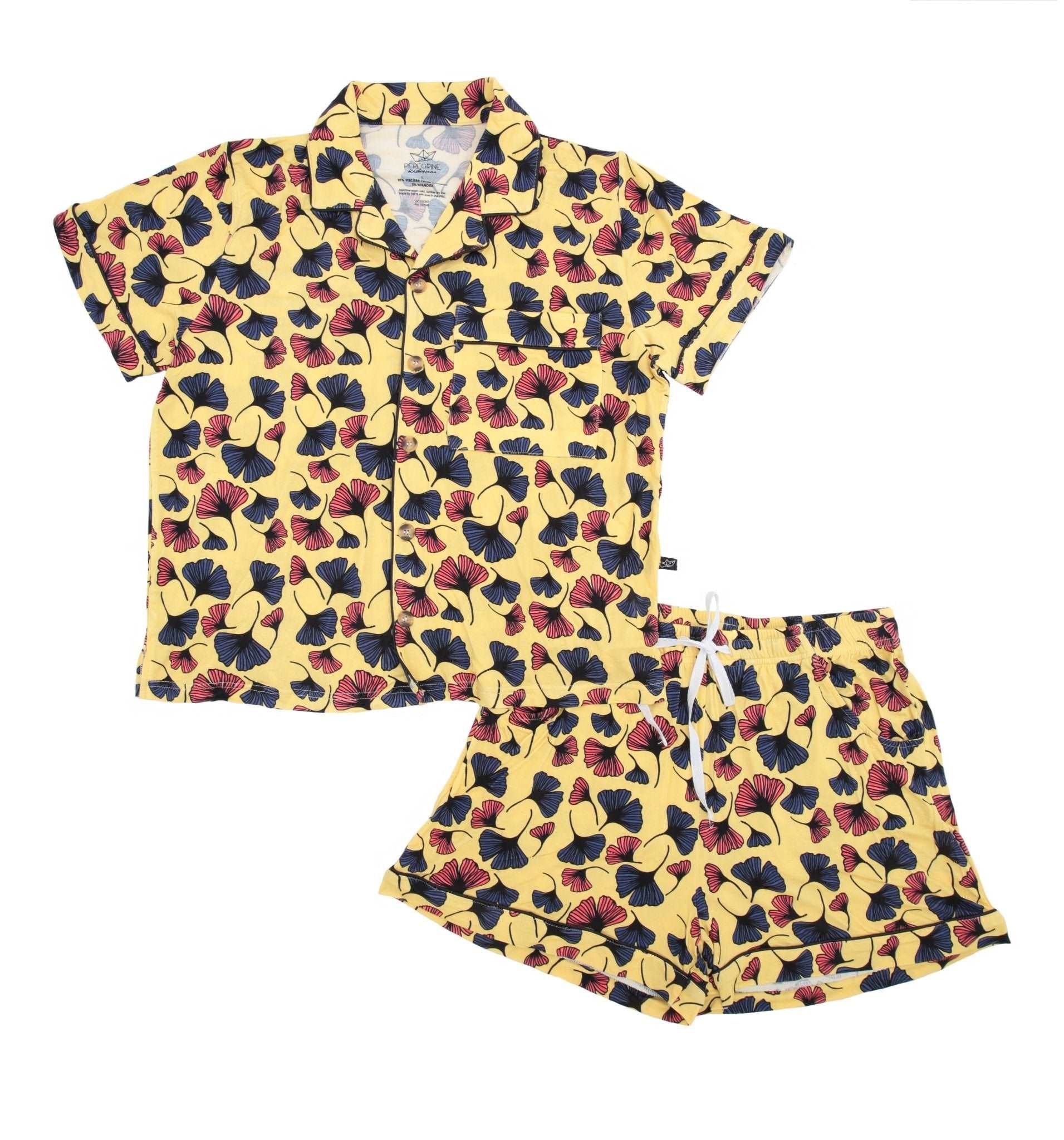 Pop Art Ginkgo Women's Short Sleeve And Shorts Bamboo Pajamas