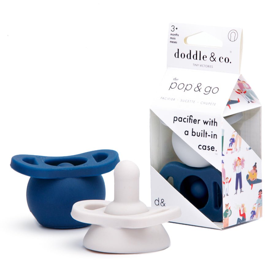 Pop & Go Pacifiers - Peach/navy