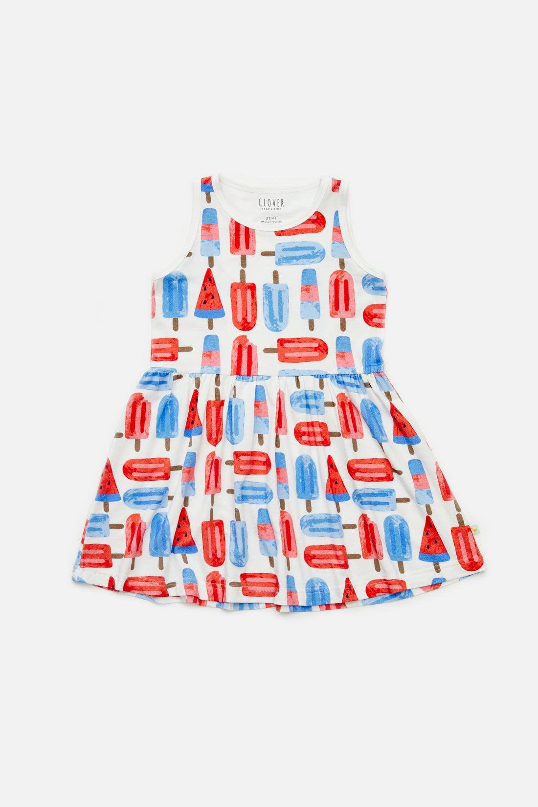 Stretchy Sleeveless Twirl Dress - Popsicles