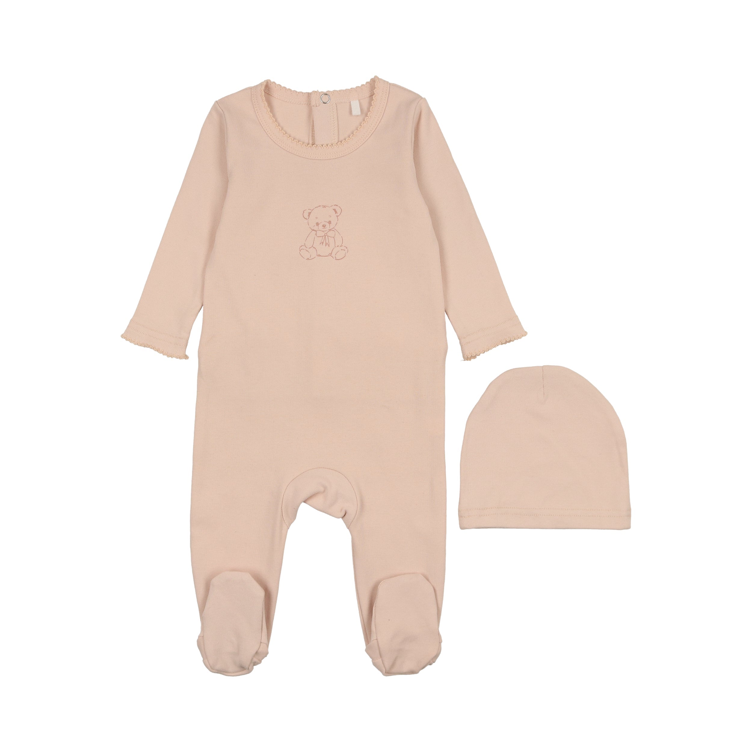 Vintage Bear Footie- Pink