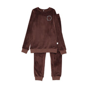 Logo Velour Pj-brown/blue