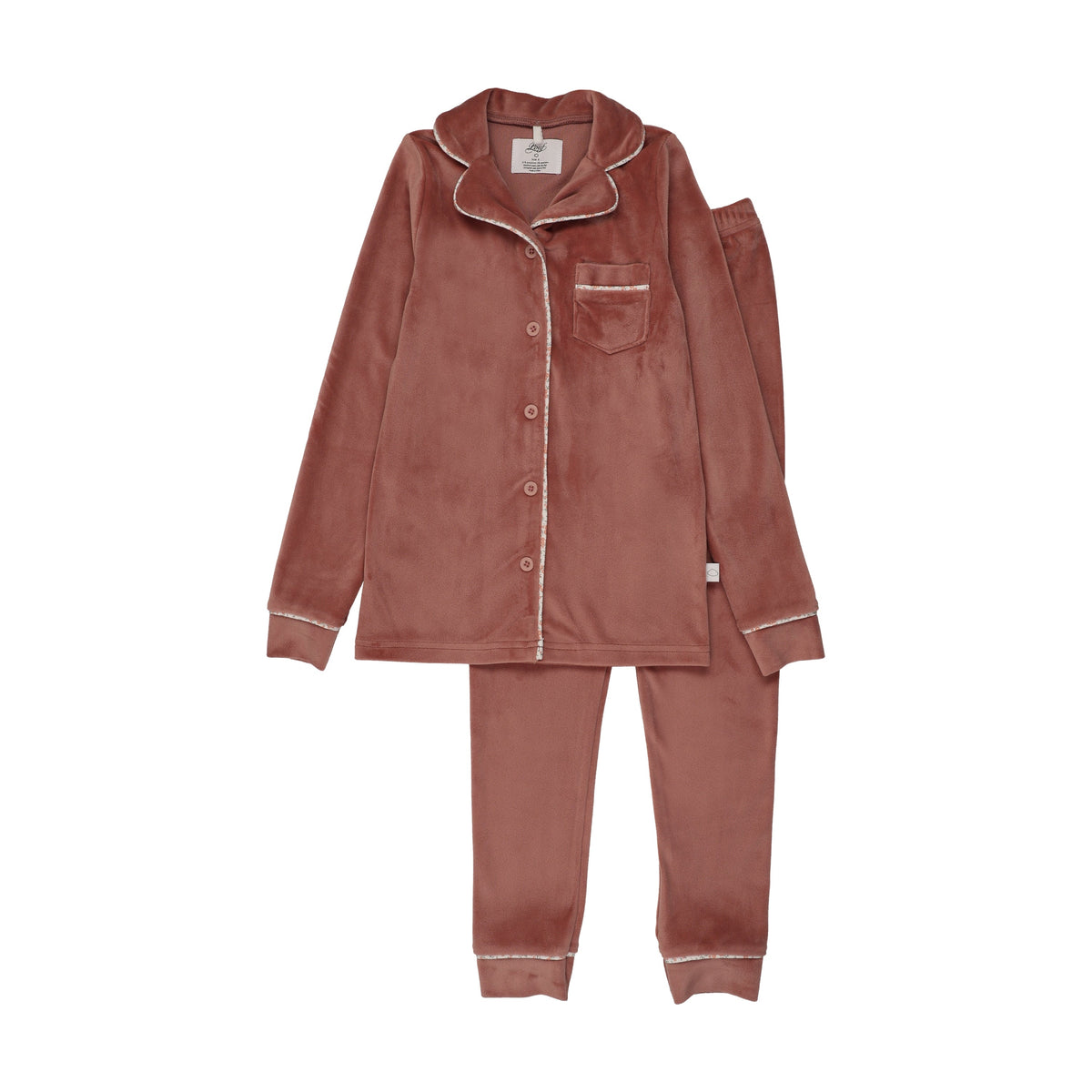 Velour Grandpa Pj-pink