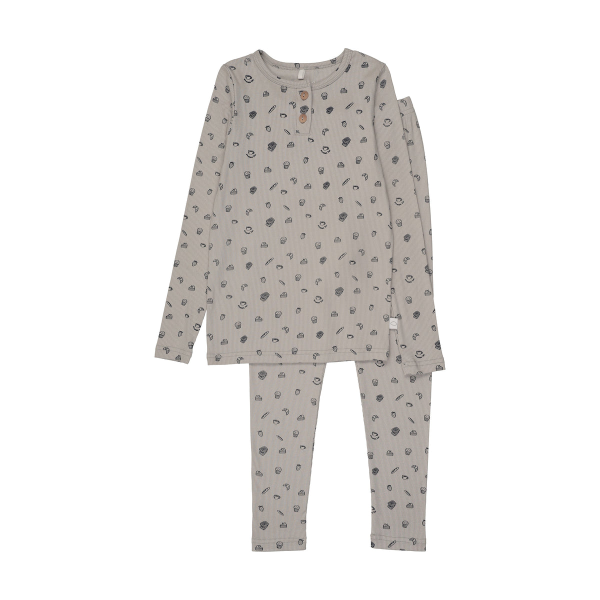 Breakfast Print Pj-grey