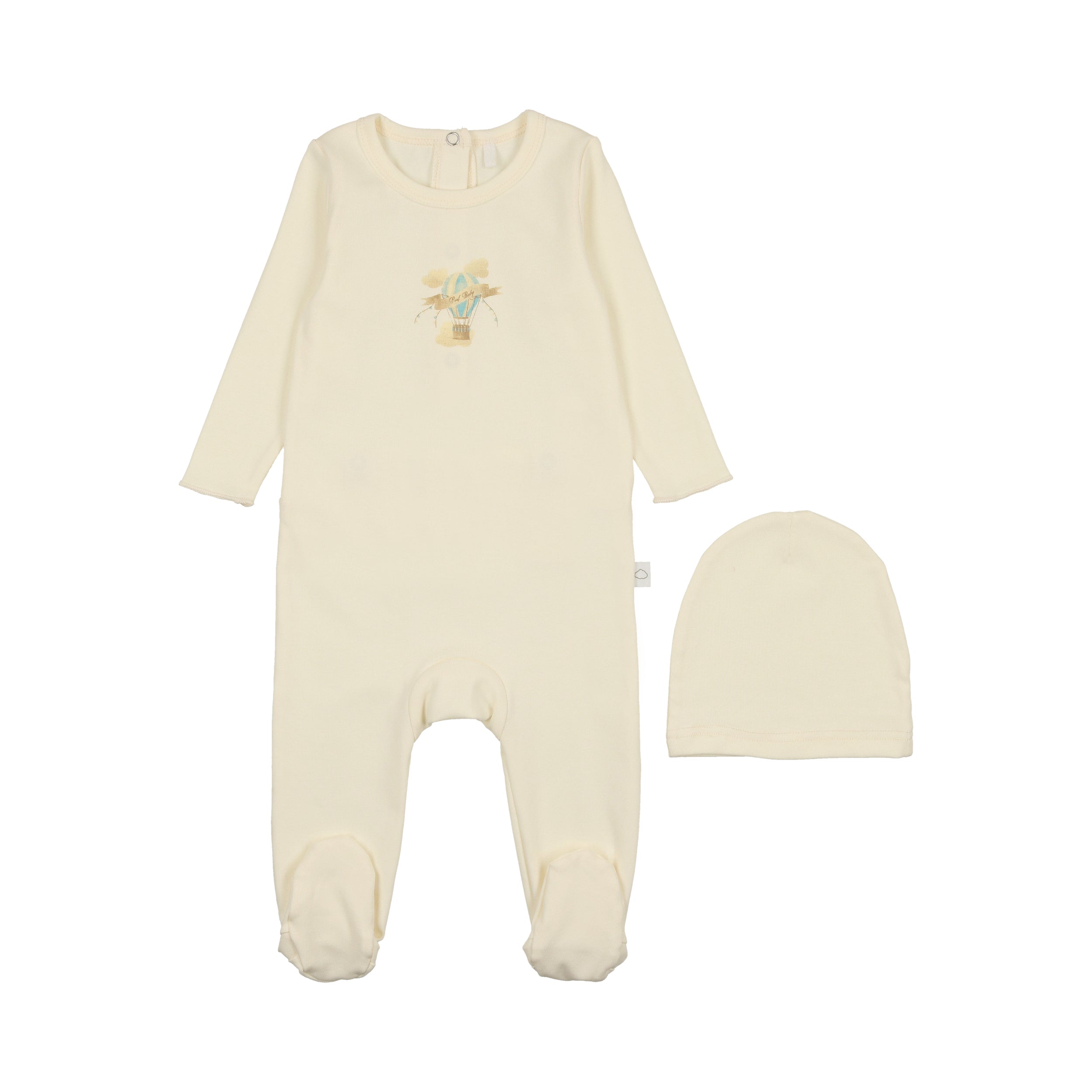 Hot Air Balloon Footie- Cream/blue