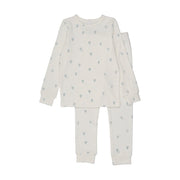 Hot Air Balloon Printed Pj- White/blue