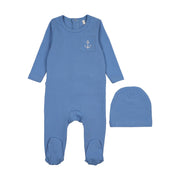 Stitched Graphic Footie- Blue