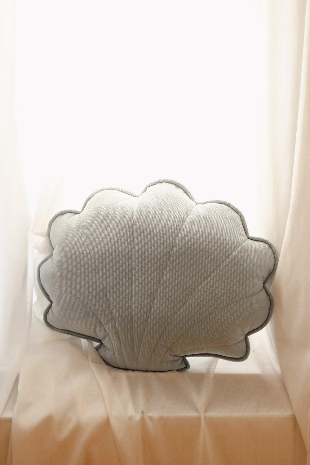 Large Velvet Powder Mint Shell Pillow