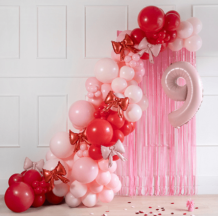 Powder Pink Foil Bow Balloons – 5 Pack | Ellie’s Party Supply