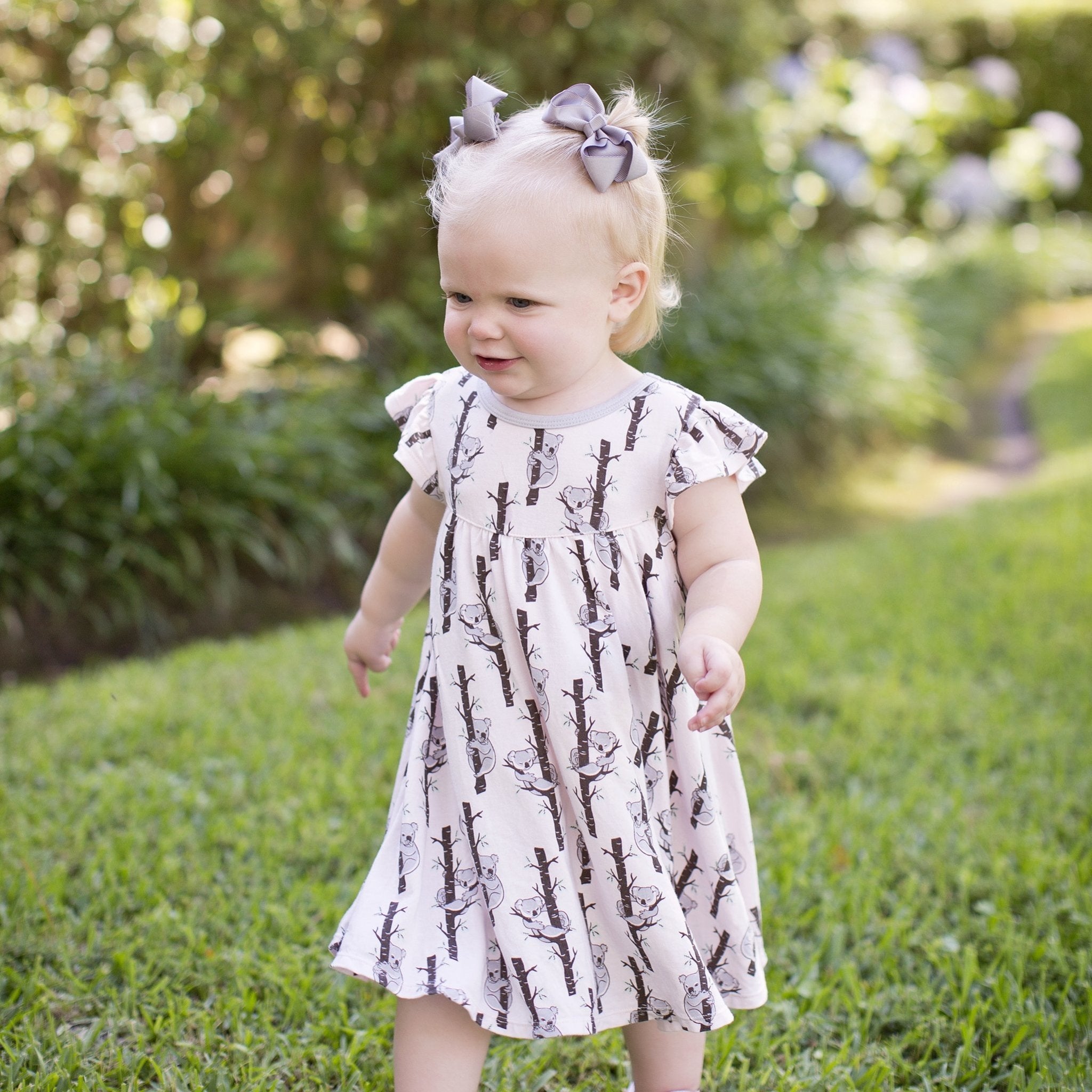 Powder Pink Koalas Twirling Dress (2t-5y)