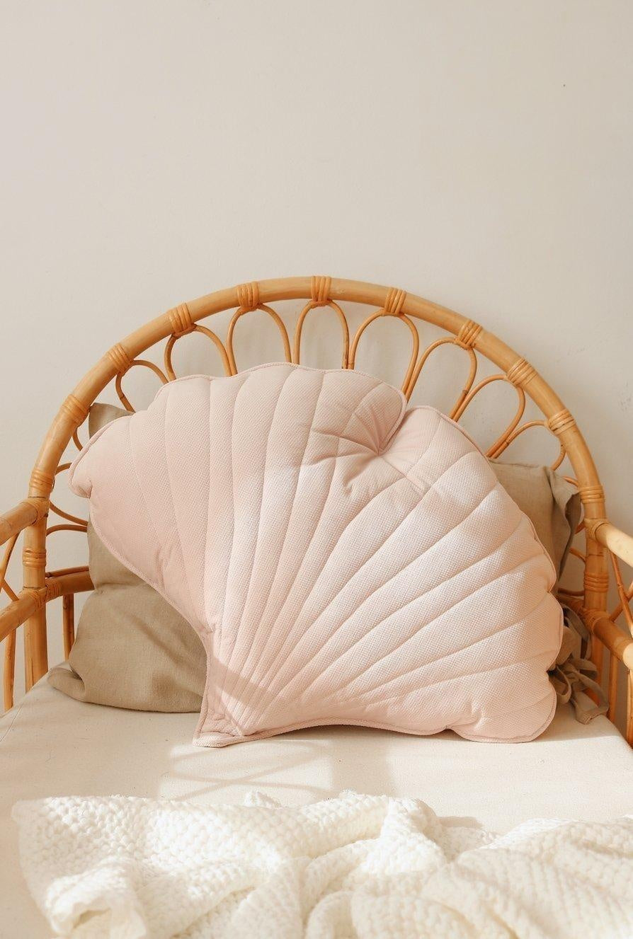 Velvet Powder Pink Ginkgo Leaf Pillow