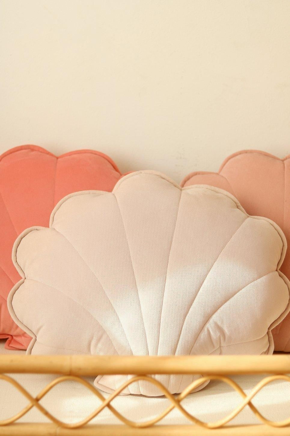 Large Velvet Powder Pink Shell Pillow