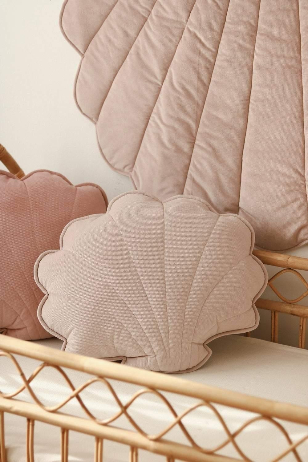 Large Velvet Powder Pink Shell Pillow