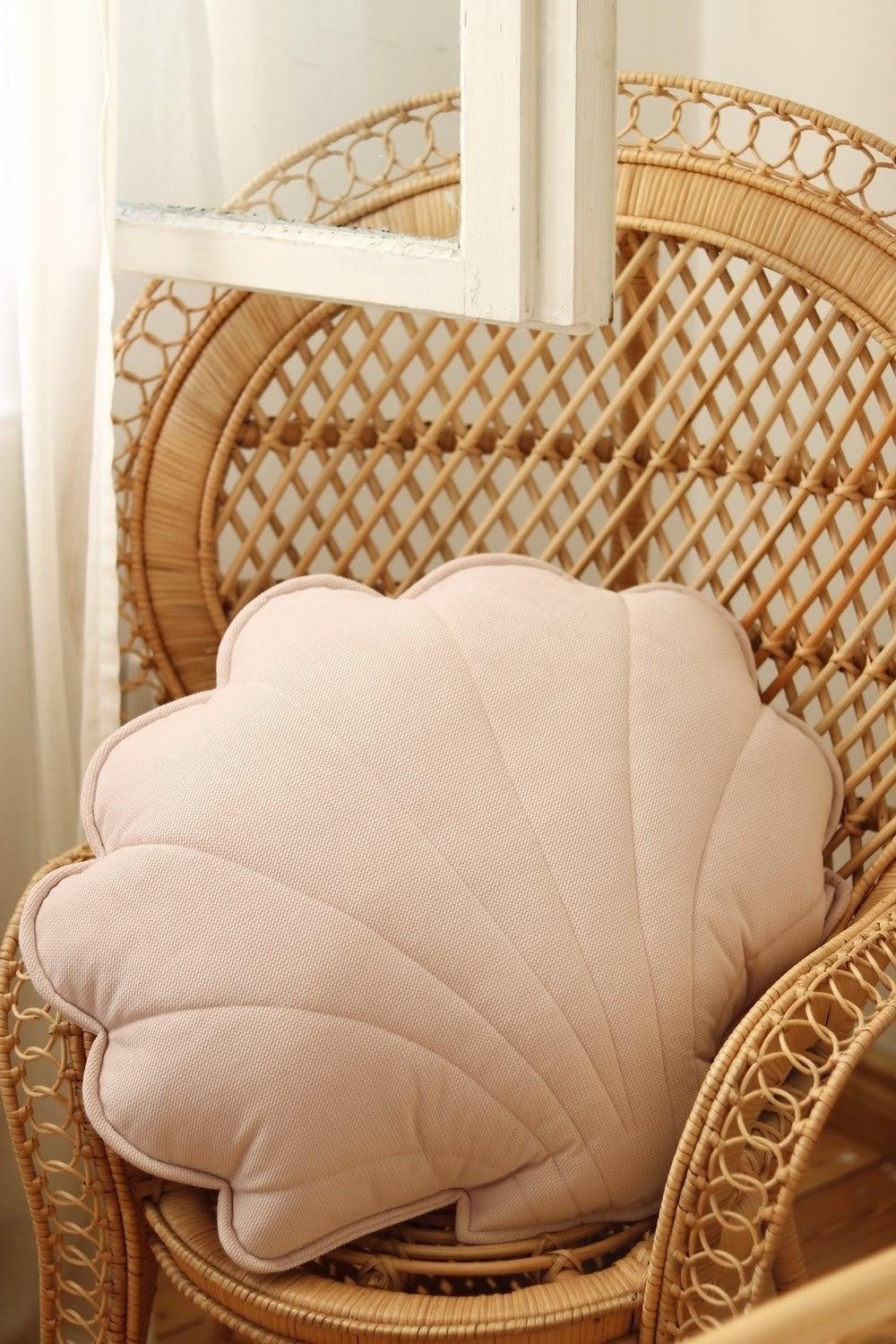 Large Velvet Powder Pink Shell Pillow