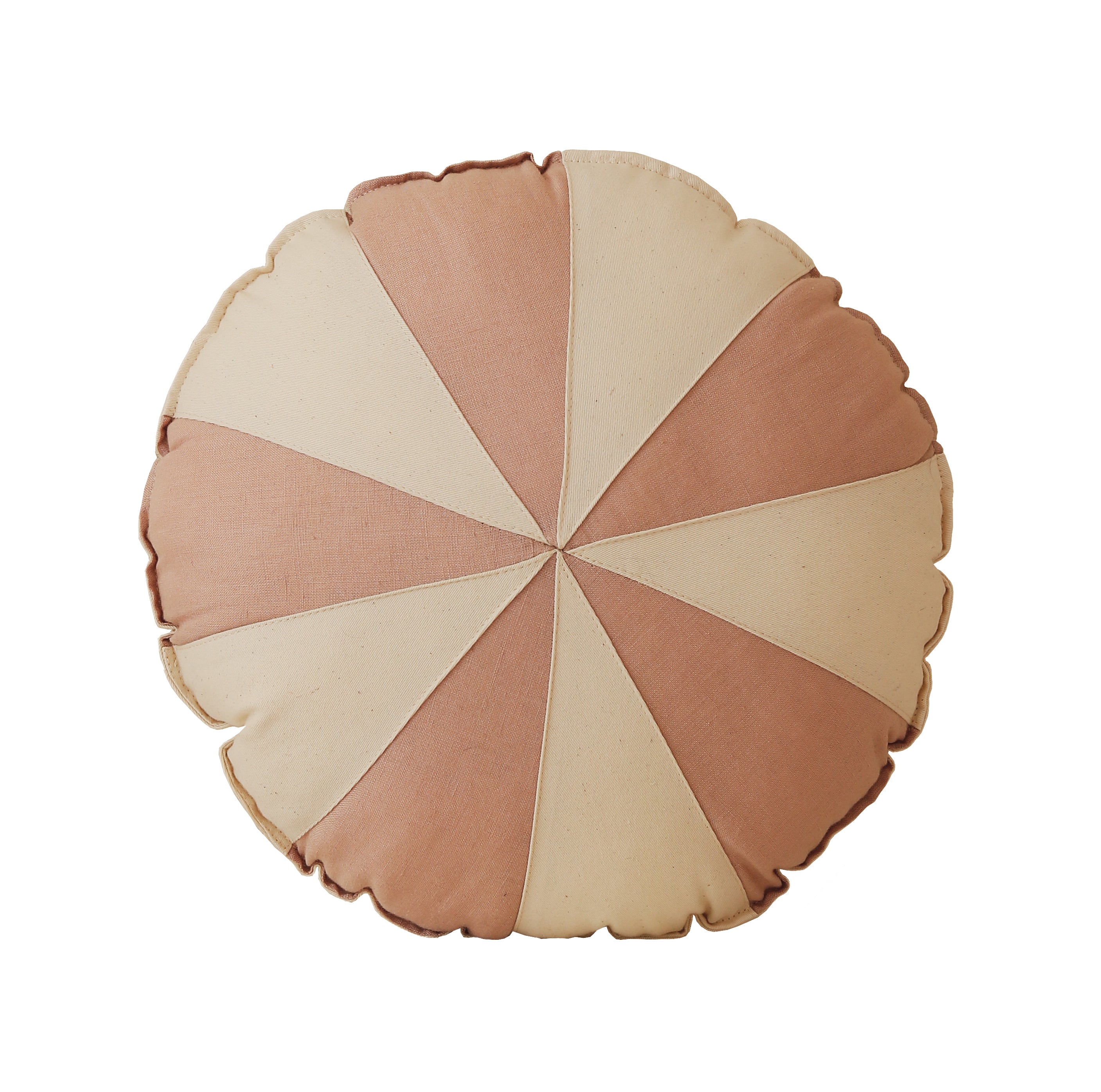 powder Pink Circus Round Patchwork Pillow