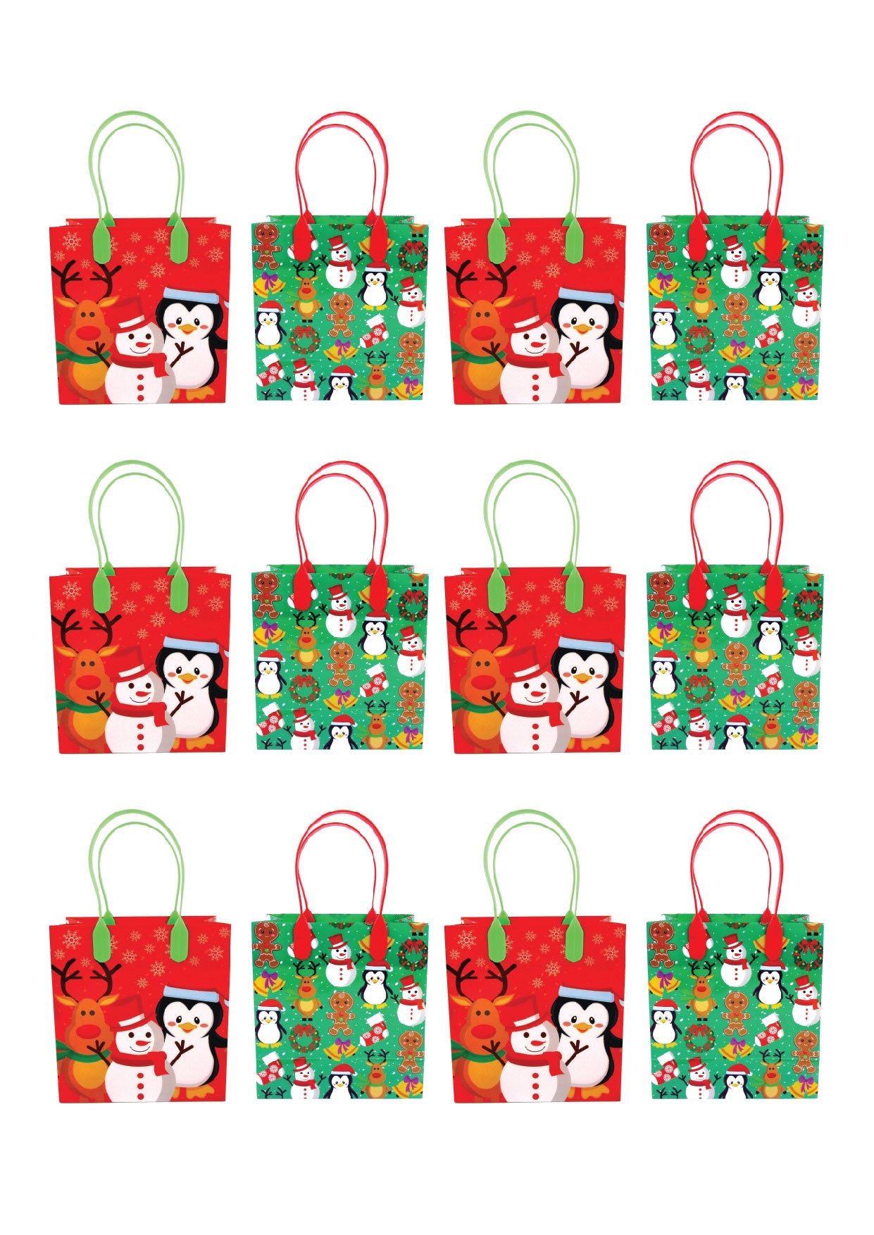 Christmas Party Favor Treat Bags - 12 Bags