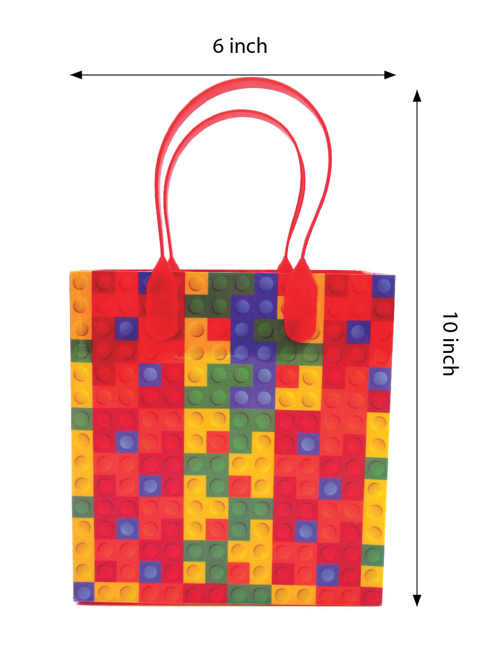 Building Blocks Brick Party Favor Bags Treat - Set Of 6 Or 12