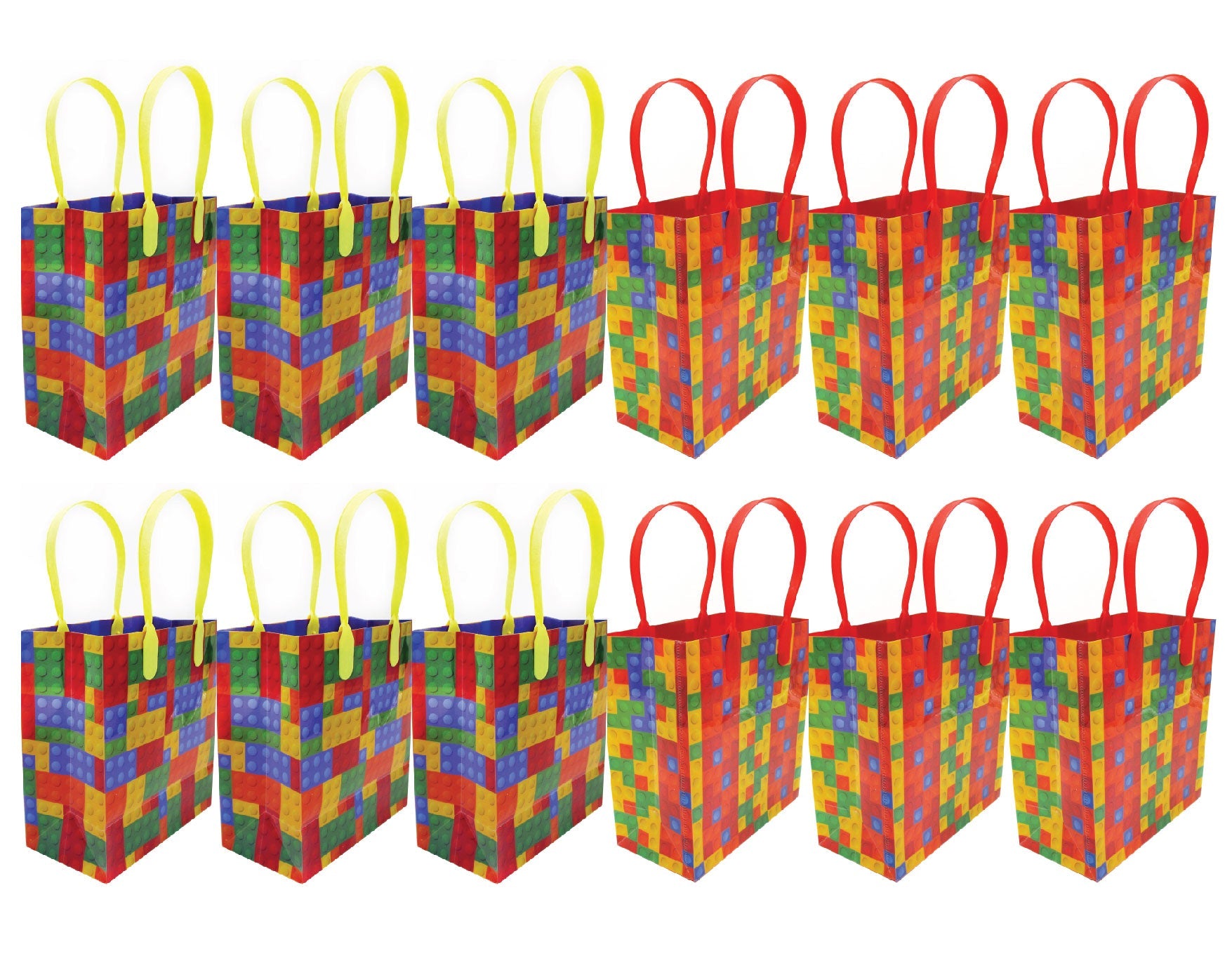 Building Blocks Brick Party Favor Bags Treat - Set Of 6 Or 12