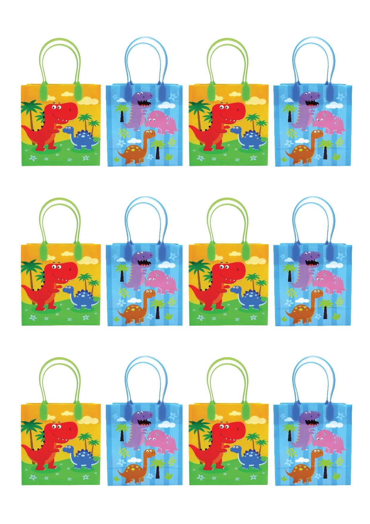 Dinosaur Party Favor Bags Treat Bags - Set Of 6 Or 12