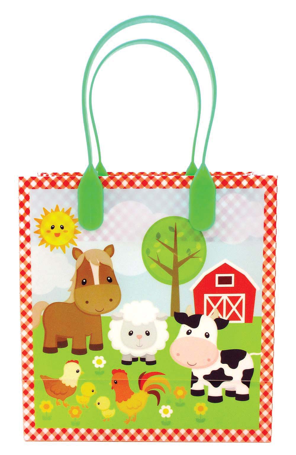 Barnyard Farm Animals Party Favor Treat Bags - Set Of 6 Or 12