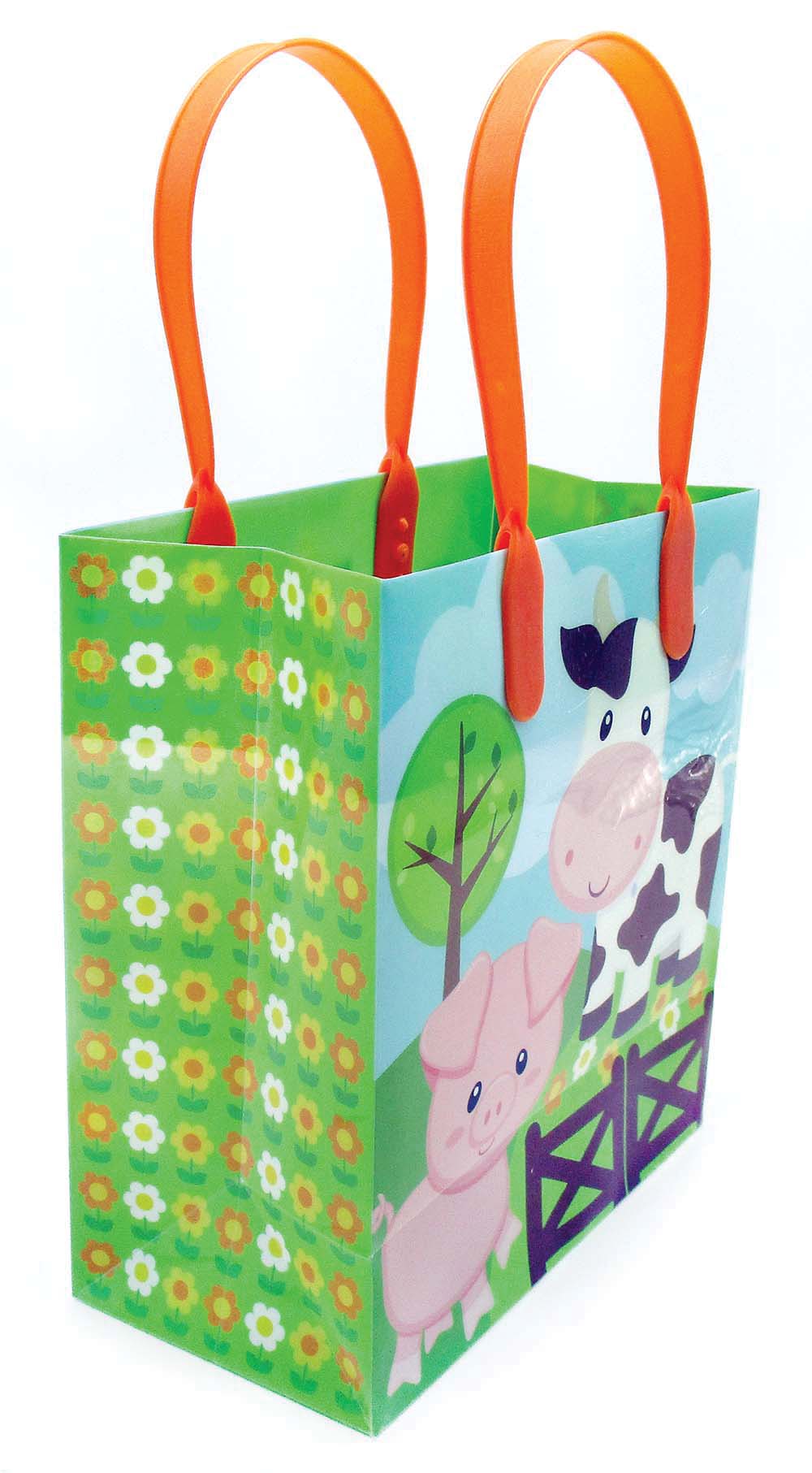 Barnyard Farm Animals Party Favor Treat Bags - Set Of 6 Or 12