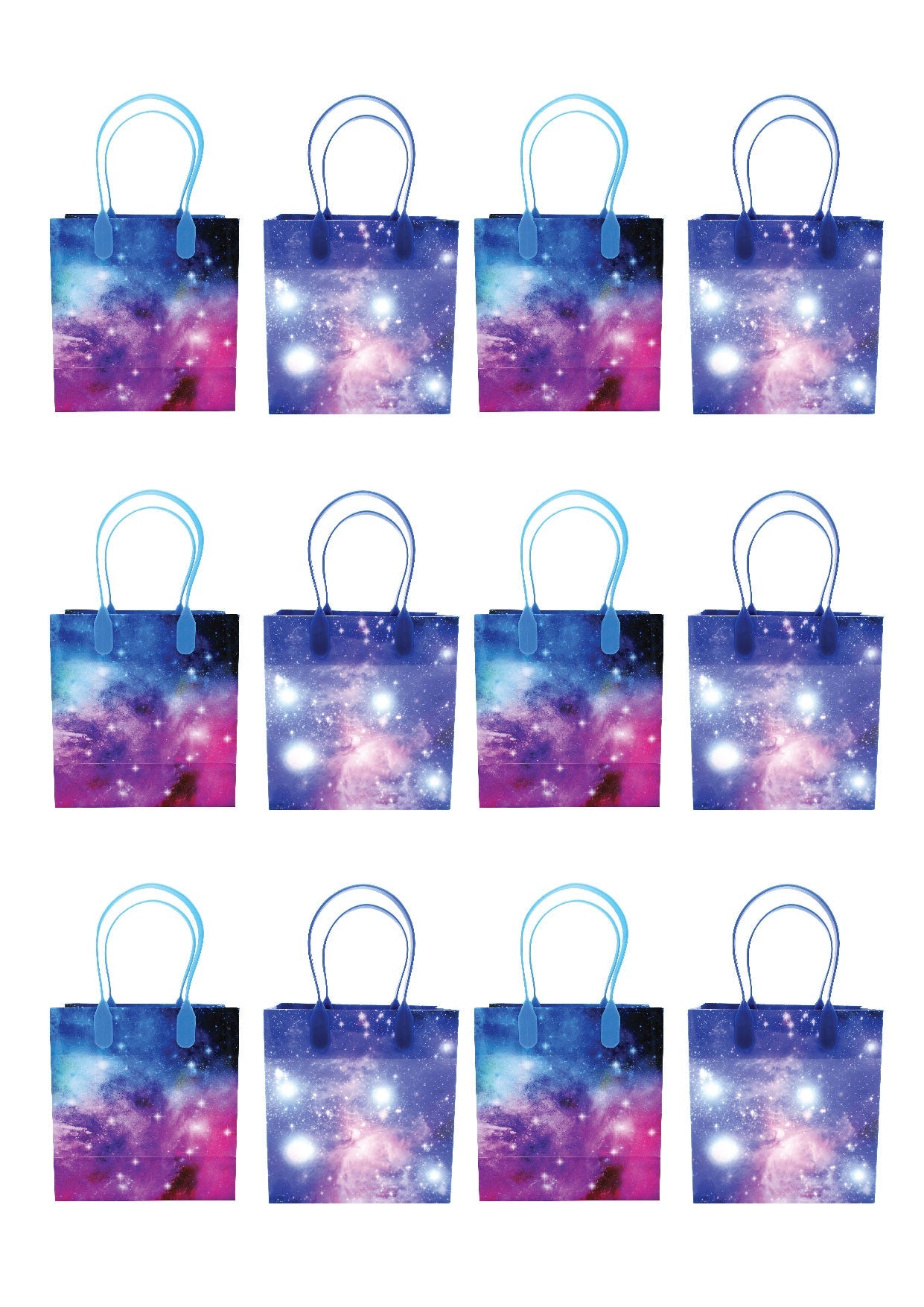 Galaxy Outer Space Party Favor Bags Treat Bags - Set Of 6 Or 12