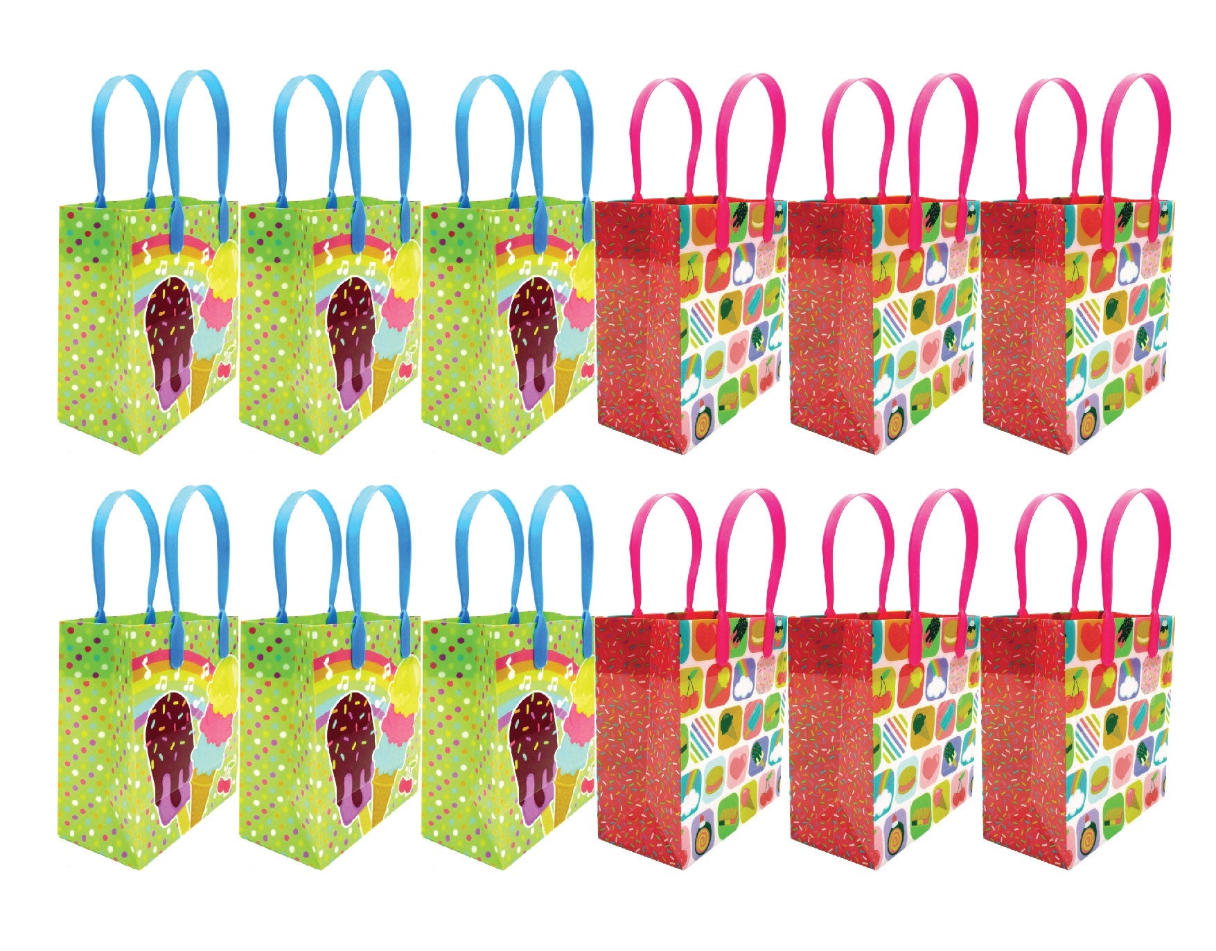 Ice Cream Party Favor Treat Bags - Set Of 6 Or 12