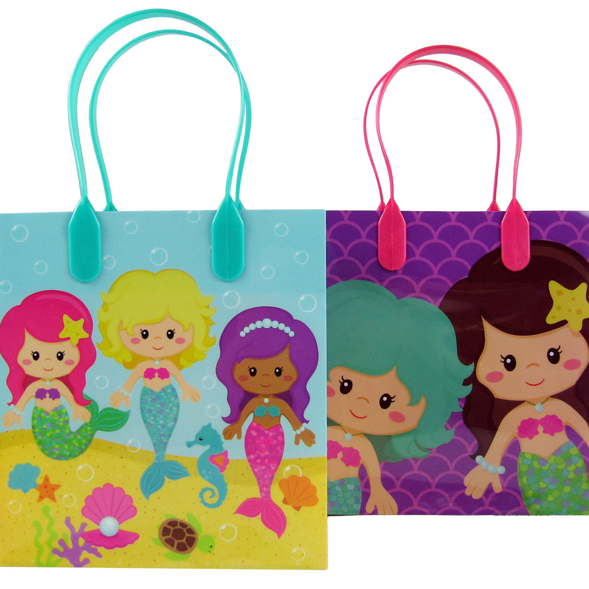 Mermaid Party Favor Bags Treat Bags - Set Of 6 Or 12